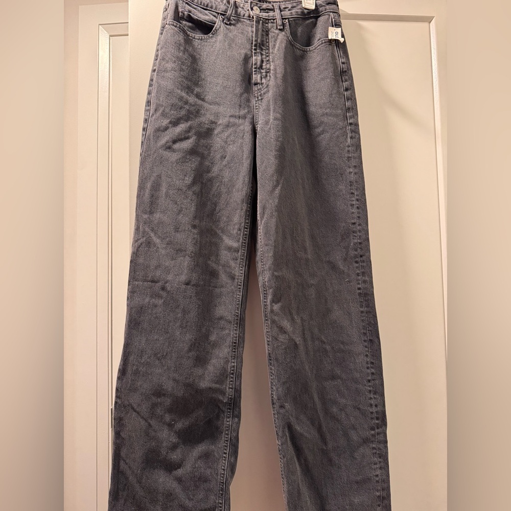Old Navy Faded Black Sky-Hi wide jeans